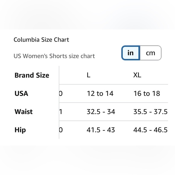 Ladies Columbia Holly Hideaway™ Washed Out Blue Shorts size 12 - Picture 8 of 8